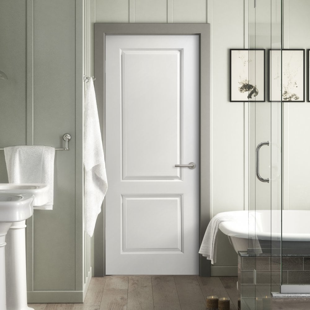 B-Grade White Internal Unfinished Lifestyle Moulded Smooth Caprice 2 Panel Door (123855)