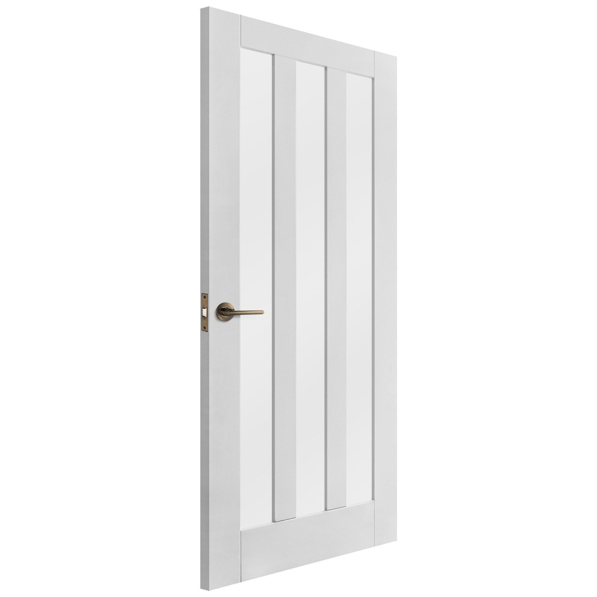 B-Grade White Internal Primed Ashton 3 Light Obscure Glass Door (123858)