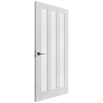 B-Grade White Internal Primed Ashton 3 Light Obscure Glass Door (123858)
