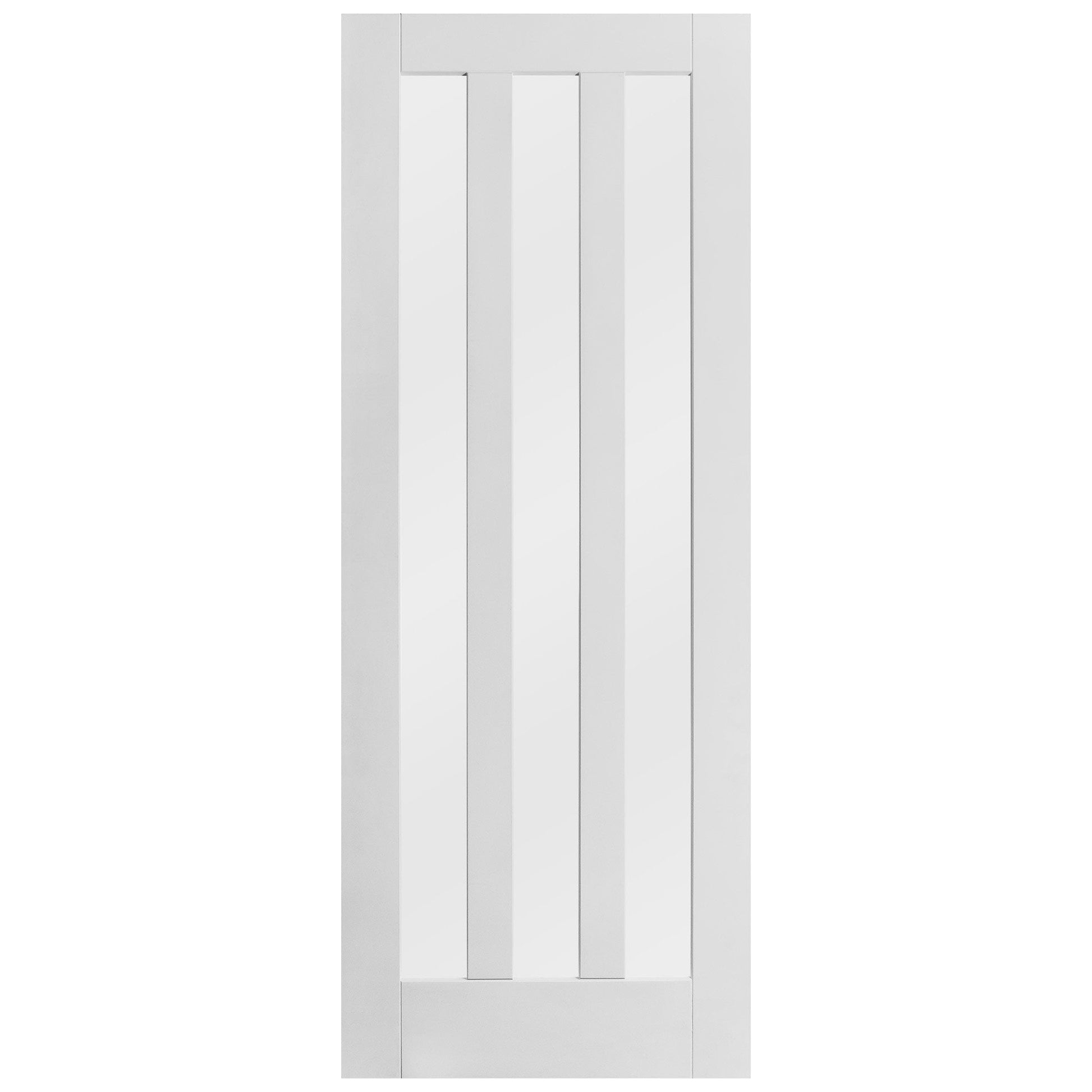 B-Grade White Internal Primed Ashton 3 Light Obscure Glass Door (123858)
