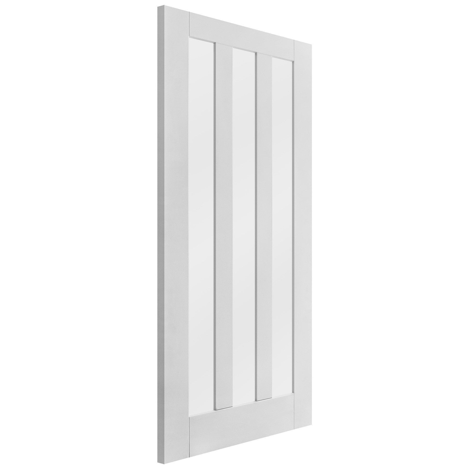 B-Grade White Internal Primed Ashton 3 Light Obscure Glass Door (123858)