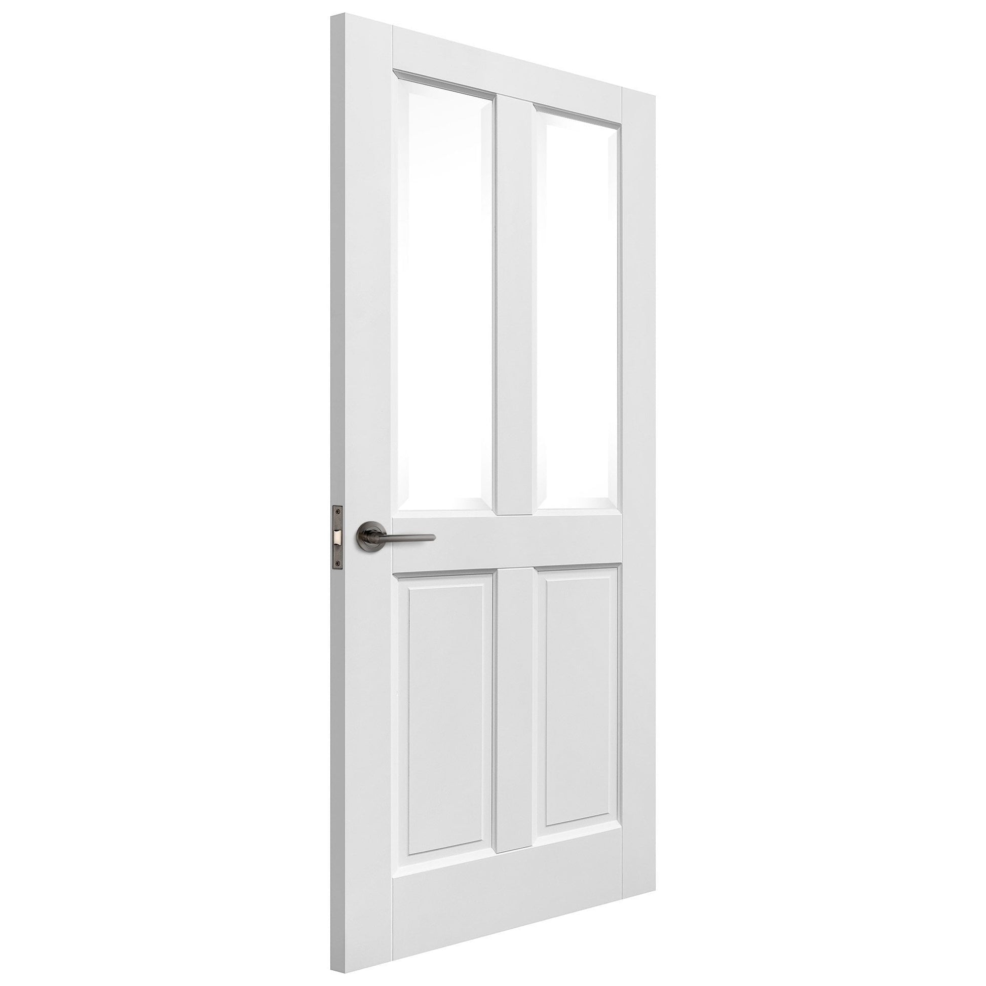 B-Grade White Internal Primed Berkeley 2 Panel 2 Light Bevelled Clear Glass Door (123859)
