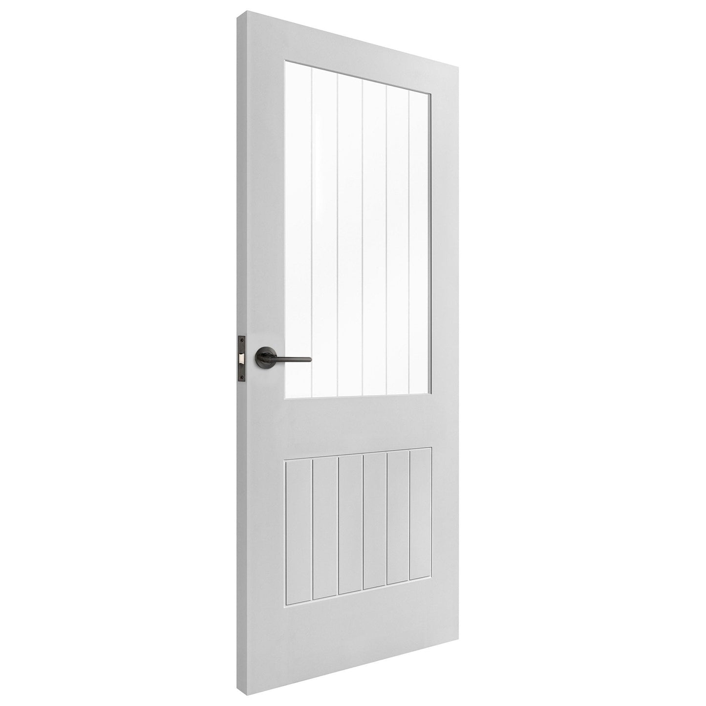 B-Grade White Internal Primed Cottage 1 Light Etched Lined Clear Glass Door (123860)