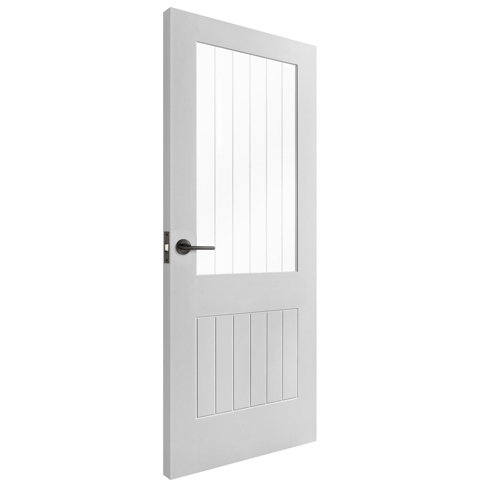 B-Grade White Internal Primed Cottage 1 Light Etched Lined Clear Glass Door (123860)