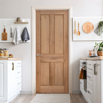 B-Grade Rustic Oak Internal Fully Finished Victorian 4 Panel Door (LOLRUSOAK)