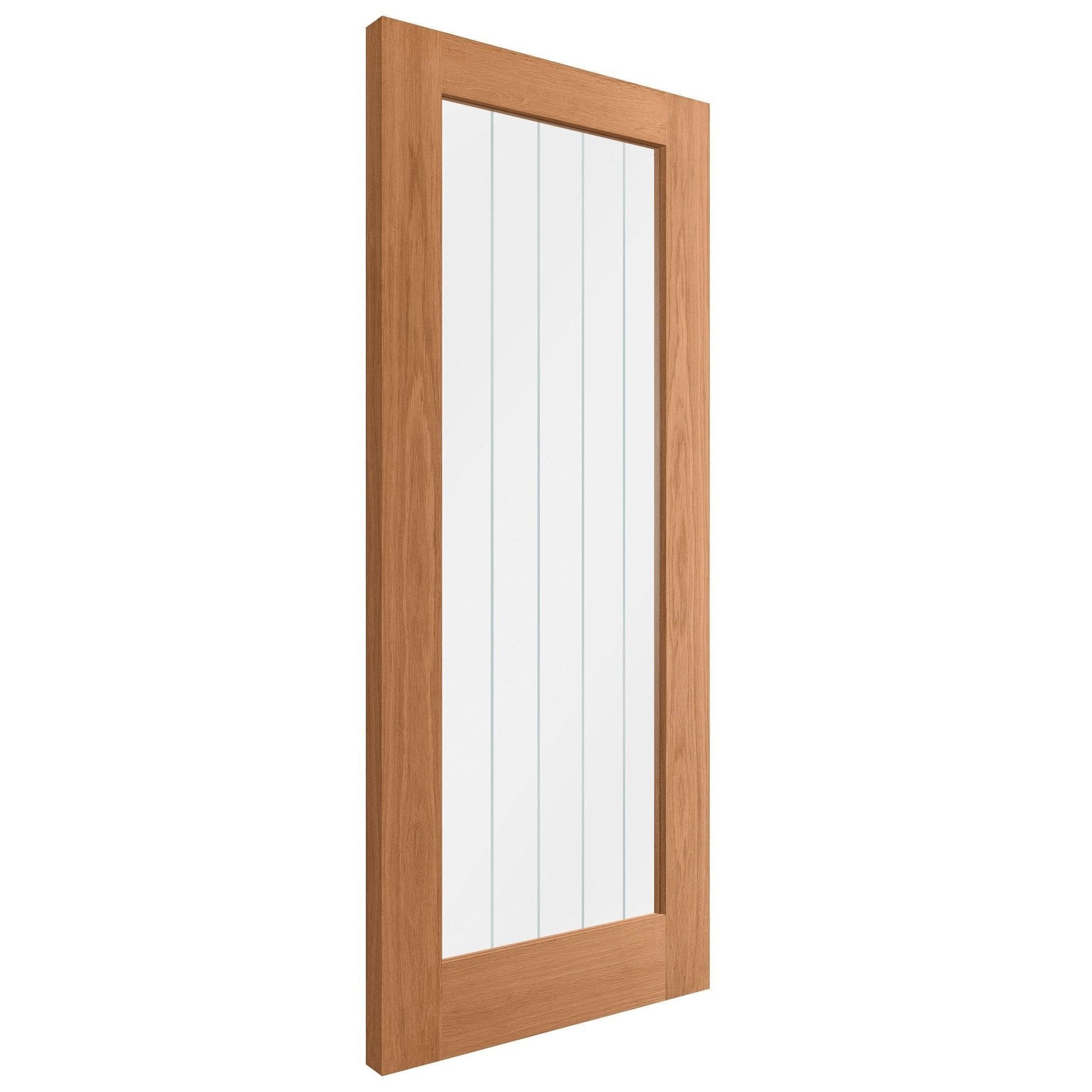 B-Grade Oak Internal Fully Finished Farley 1L Obscure Lined Clear Glass Door (PFIOFARG1L)