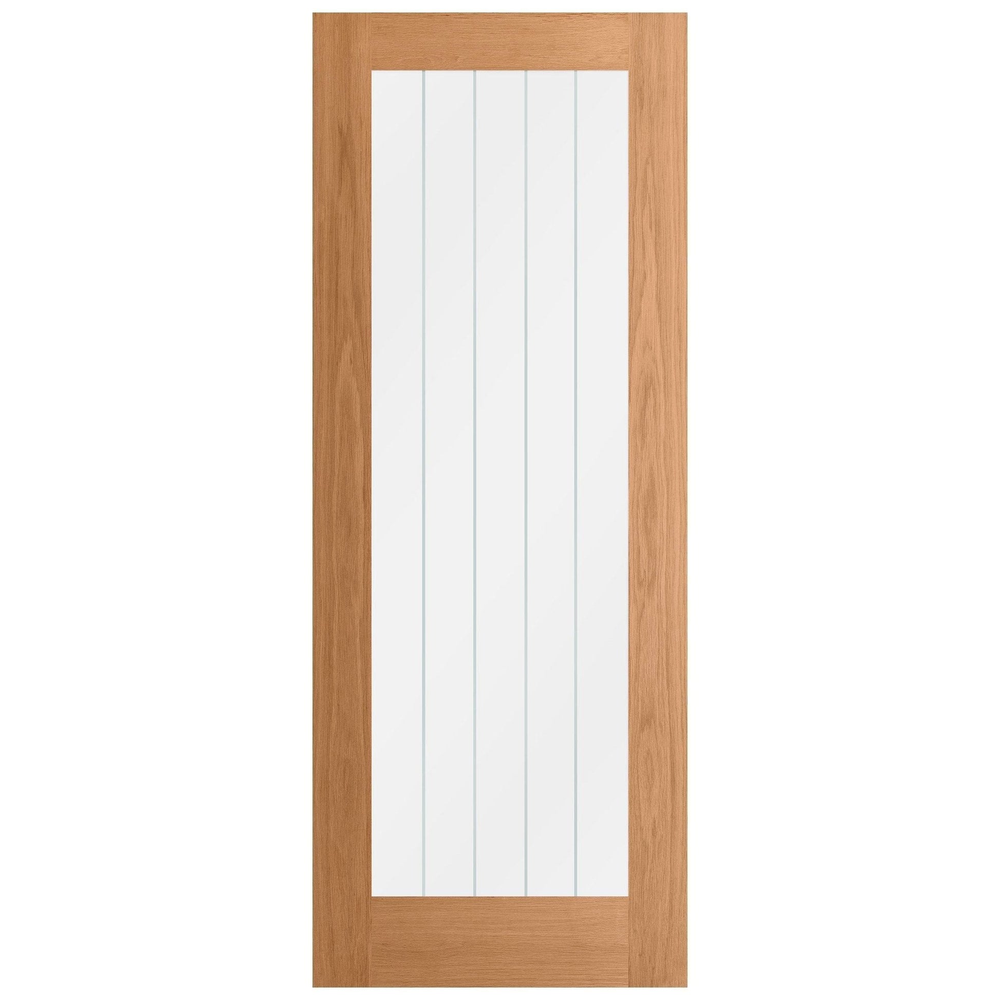 B-Grade Oak Internal Fully Finished Farley 1L Obscure Lined Clear Glass Door (PFIOFARG1L)