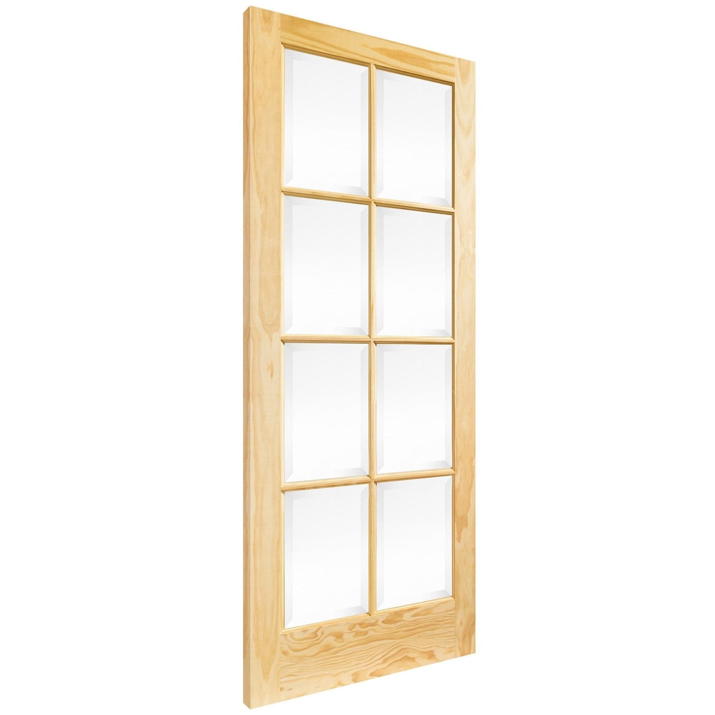 B-Grade Clear Pine Internal Unfinished SA 8 Clear Bevelled Glass Door (123877)