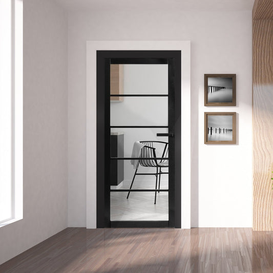B-Grade Black Internal Fully Finished Industrial Studio 5 Light Clear Glass Door (123881)