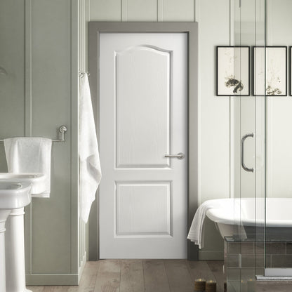 B-Grade White Internal Primed Lifestyle Moulded Textured Classique 2 Panel Arch Door (123882)