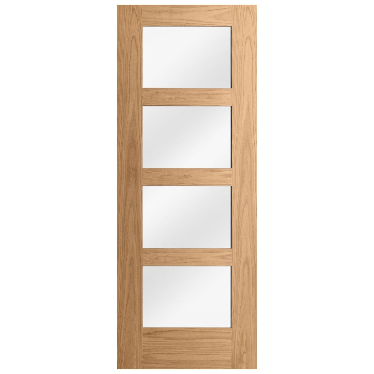 B-Grade Oak Internal Unfinished Shaker 4L Clear Glass Door (123883)