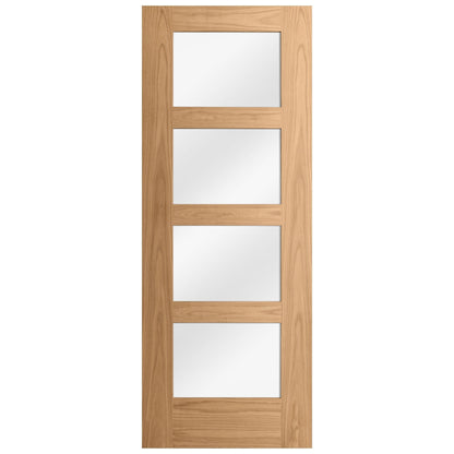 B-Grade Oak Internal Unfinished Shaker 4L Clear Glass Door (123883)