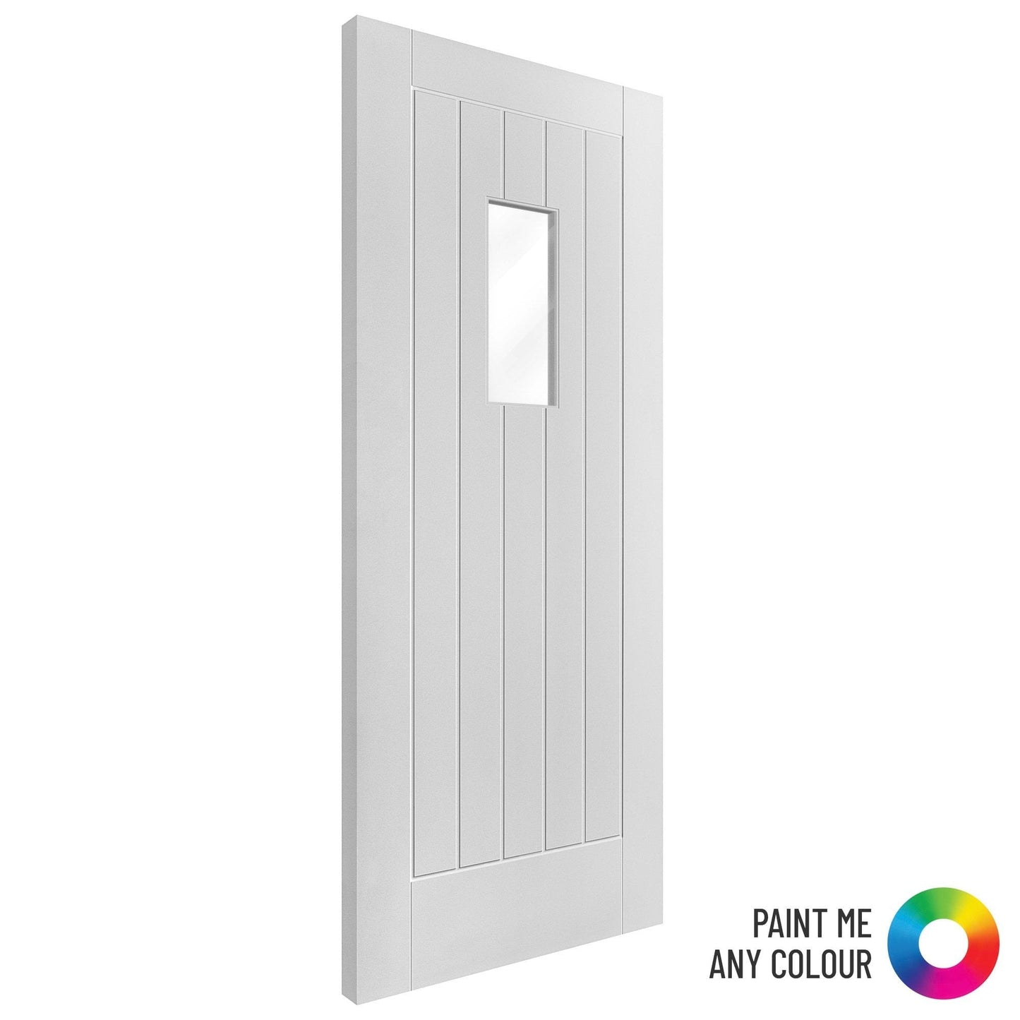 B-Grade White External Fully Finished Richmond 1 Light Clear Glass Door (123893)