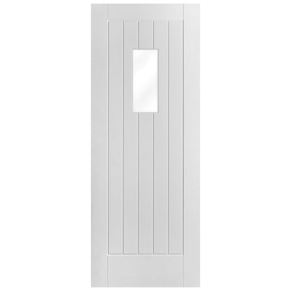 B-Grade White External Fully Finished Richmond 1 Light Clear Glass Door (123893)