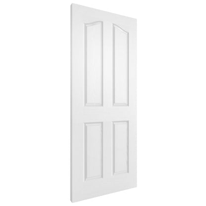 B-Grade White Internal Primed Textured Lifestyle 4 Panel Arch Top Door (123895)