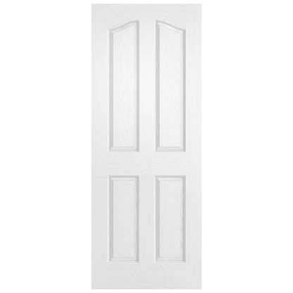 B-Grade White Internal Primed Textured Lifestyle 4 Panel Arch Top Door (123895)