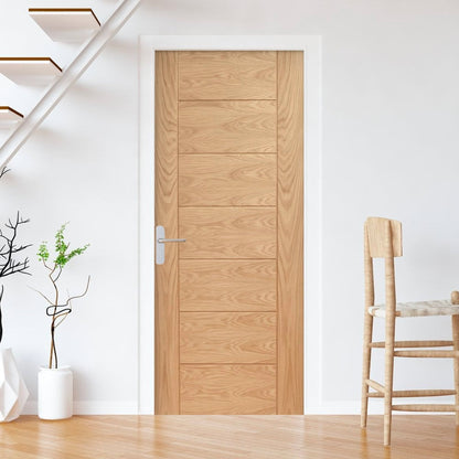 B-Grade Oak Internal Fully Finished Pedrena 7 Panel FD30 Fire Door (123900)