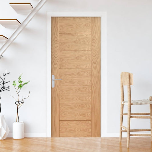 B-Grade Oak Internal Fully Finished Pedrena 7 Panel FD30 Fire Door (123900)