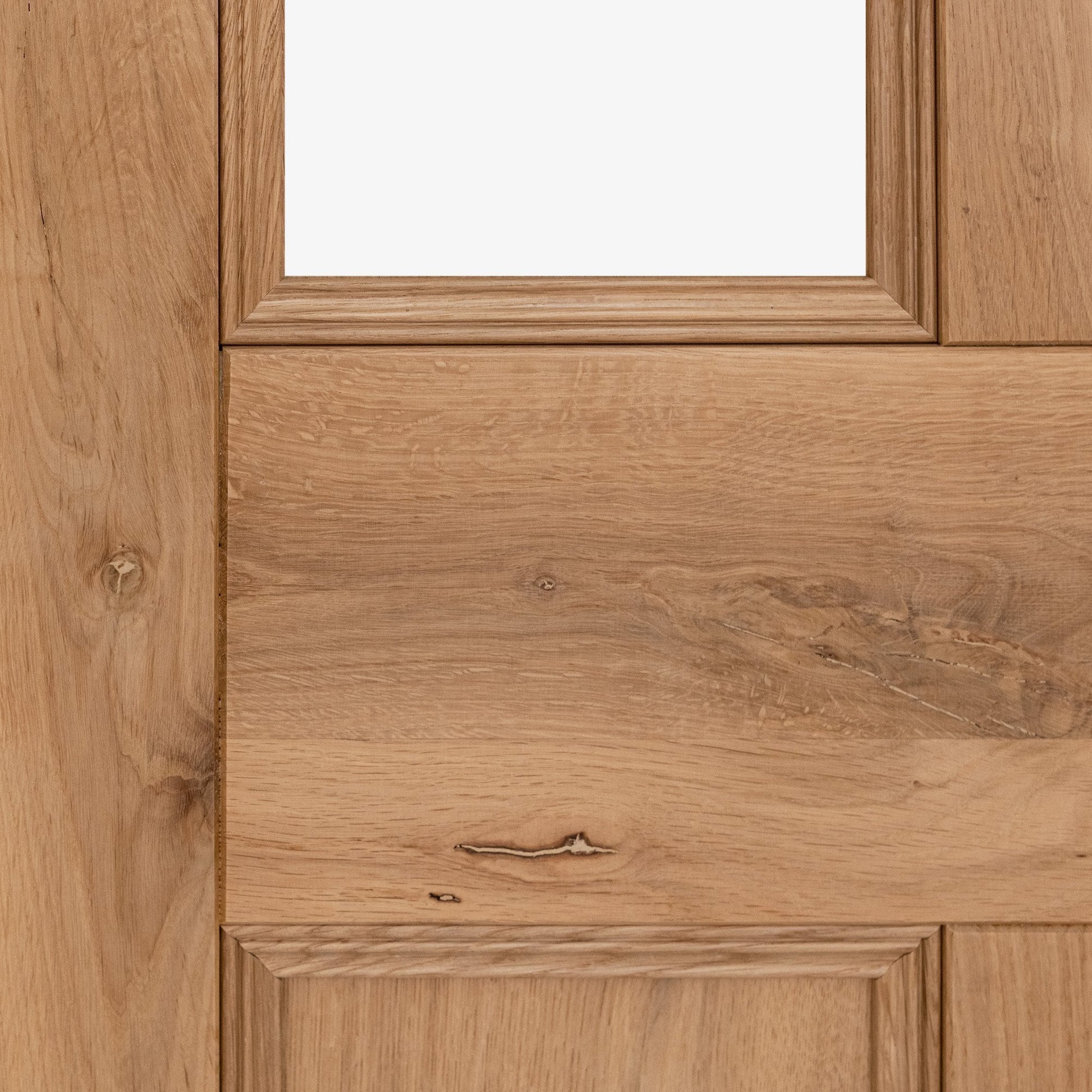 B-Grade Internal Fully Finished Rustic Oak Victorian 2 Light Clear Glazed Door (LOLRUSGOAK)