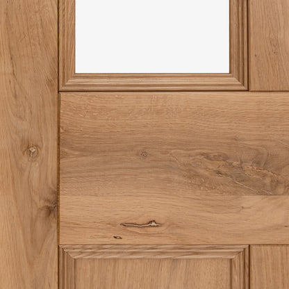 B-Grade Internal Fully Finished Rustic Oak Victorian 2 Light Clear Glazed Door (LOLRUSGOAK)