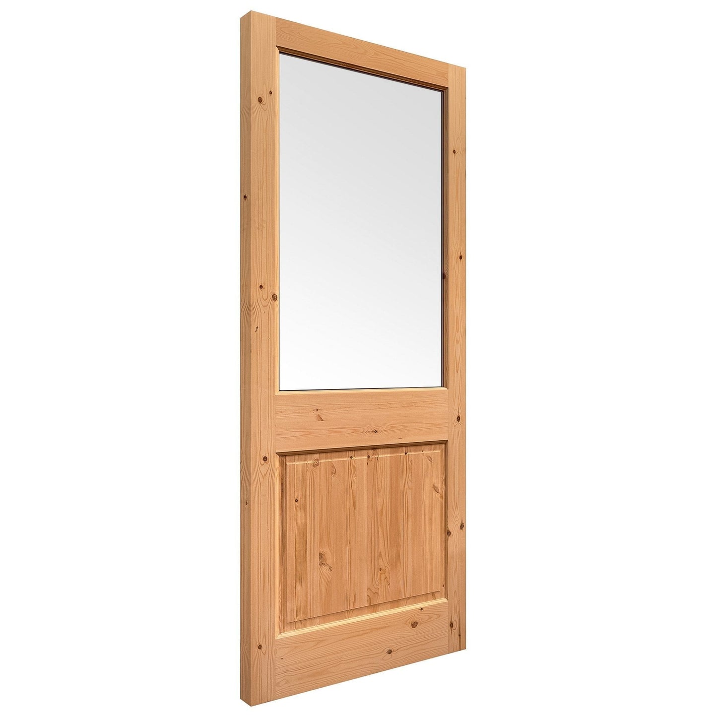 B-Grade Solid Pine External Unfinished 2XG 1 Panel 1 Light Clear Glass Double Glazed Door (123914)