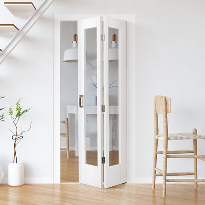 B-Grade White Internal Bifold Primed Pattern 10 2 Light Clear Glass Door (123918)