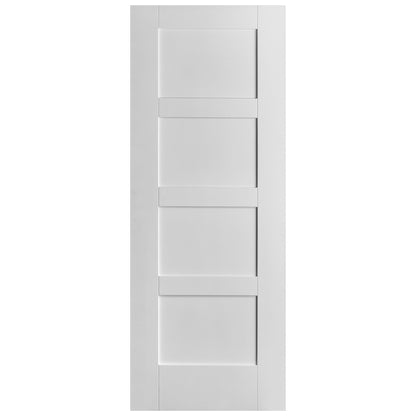 B-Grade White Internal Primed Flat Shaker 4 Panel Door (123921)
