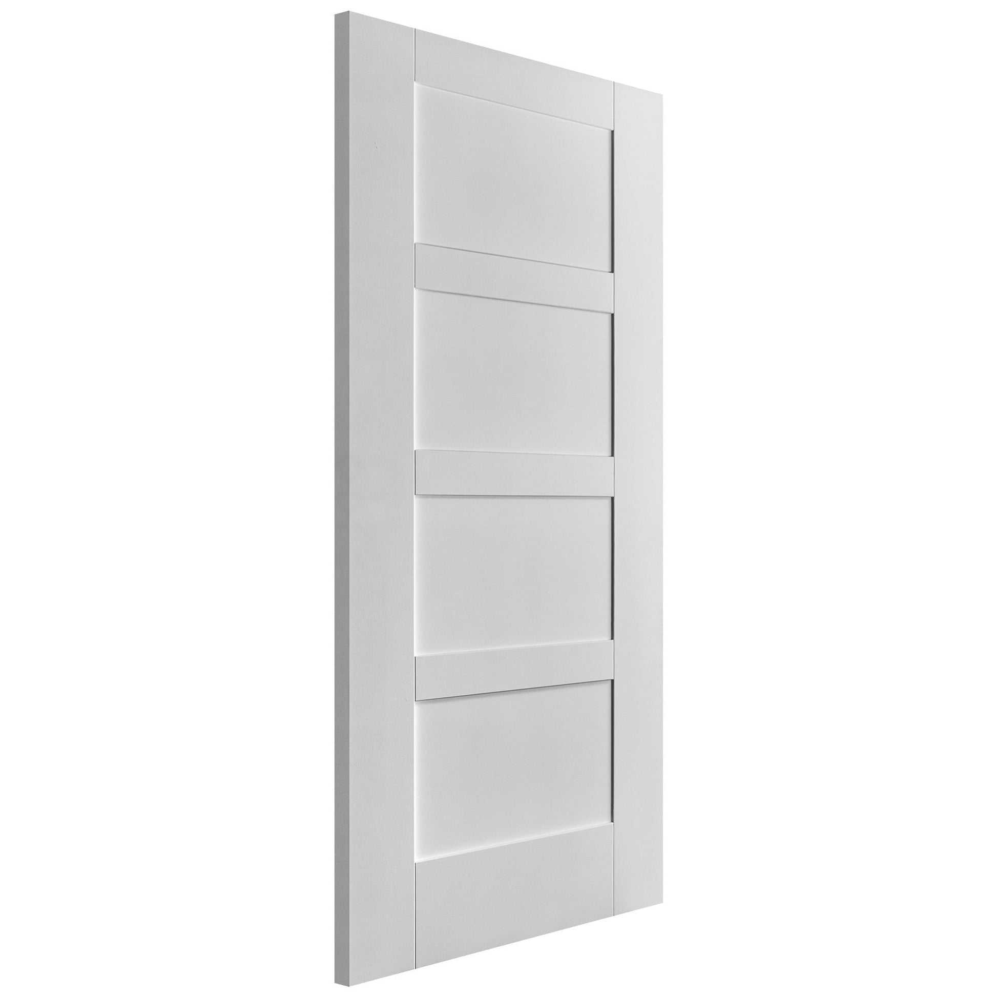 B-Grade White Internal Primed Flat Shaker 4 Panel Door (123921)