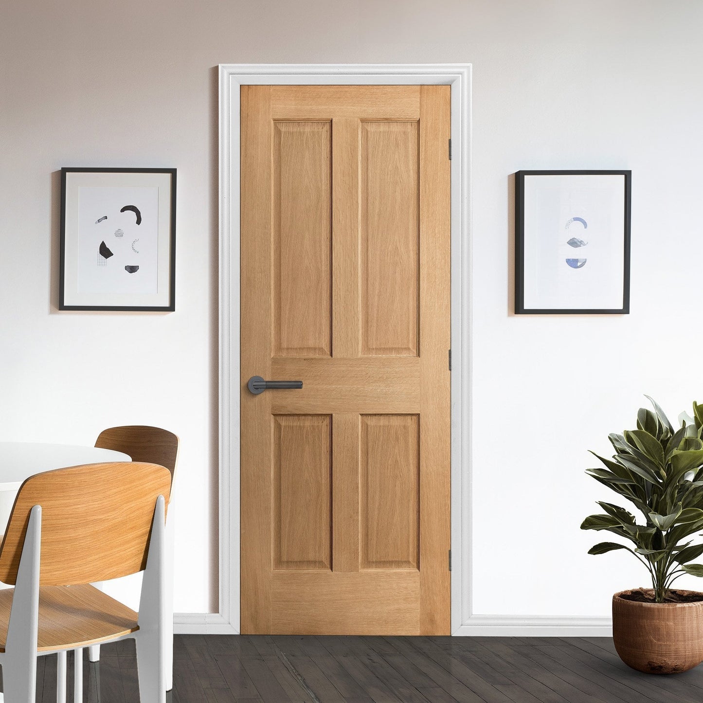 B-Grade Oak Internal Unfinished Traditional Victorian 4P Door (123927)