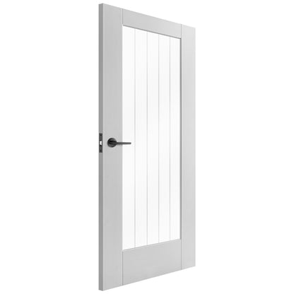 B-Grade White Internal Primed Cottage 1 Light Obscure Lined Clear Glass Door (123943)
