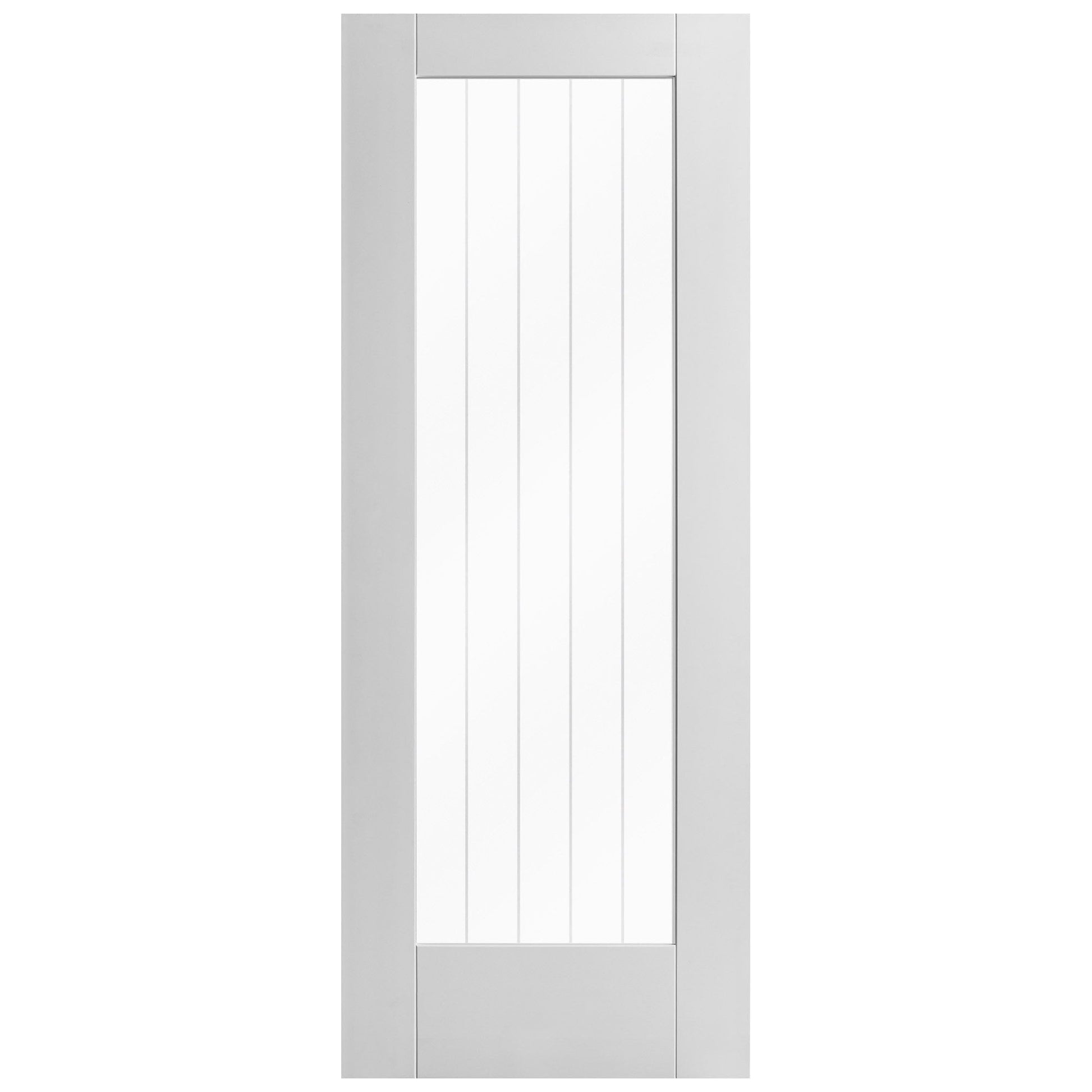 B-Grade White Internal Primed Cottage 1 Light Obscure Lined Clear Glass Door (123943)