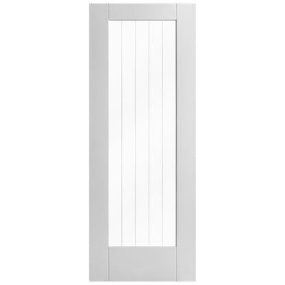 B-Grade White Internal Primed Cottage 1 Light Obscure Lined Clear Glass Door (123943)