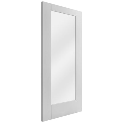 B-Grade White Internal Primed Pattern 10 Obscure Glass Door (123946)