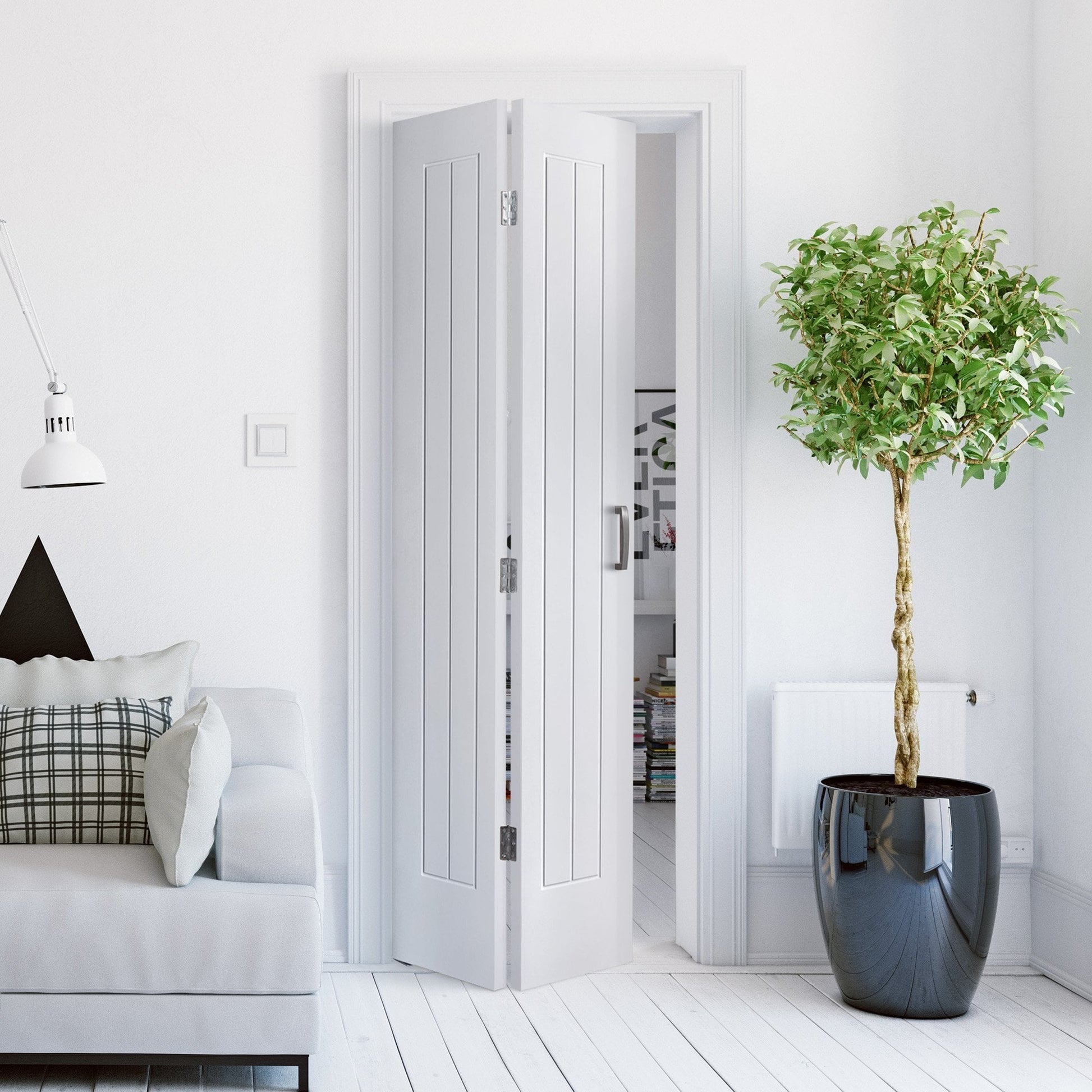 B-Grade White Internal Bi-fold Primed Cottage Door (123956)