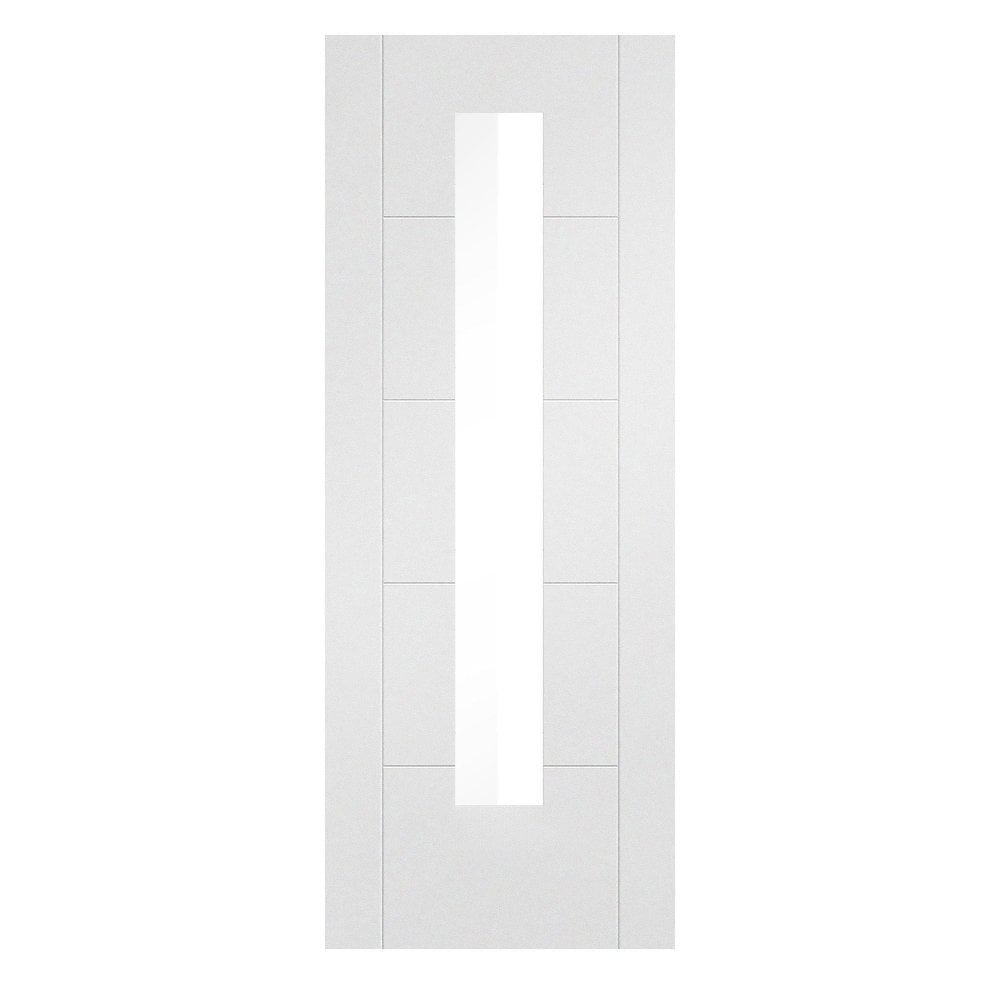 B-Grade White Internal Primed Parma 1 Light Clear Glass Door (123959)