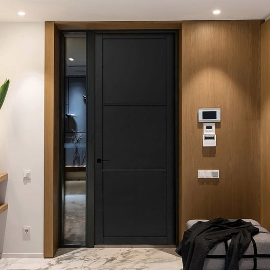 B-Grade Black Internal Fully Finished Industrial Studio 3 Panel Door (123961)