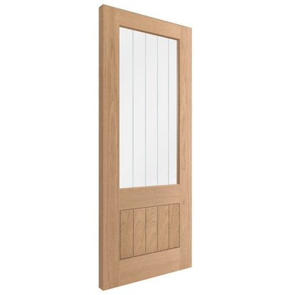 B-Grade Internal Fully Finished LD Mexicano 1 Panel 1 Light Clear Decorative Glass Door (124011)