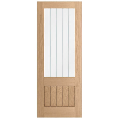 B-Grade Internal Fully Finished LD Mexicano 1 Panel 1 Light Clear Decorative Glass Door (124011)