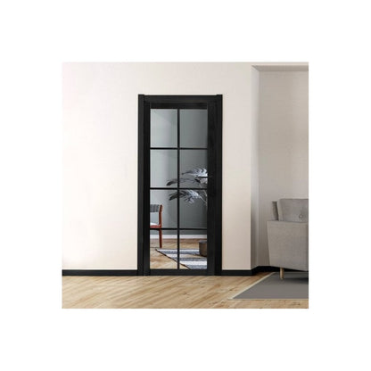 B-Grade Black Internal Fully Finished Industrial Studio 8 Light Clear Glass Door (124016)
