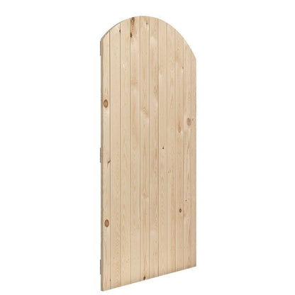 B-Grade Solid Knotty Pine External Unfinished Ledged & Braced Arched Gate (124020)
