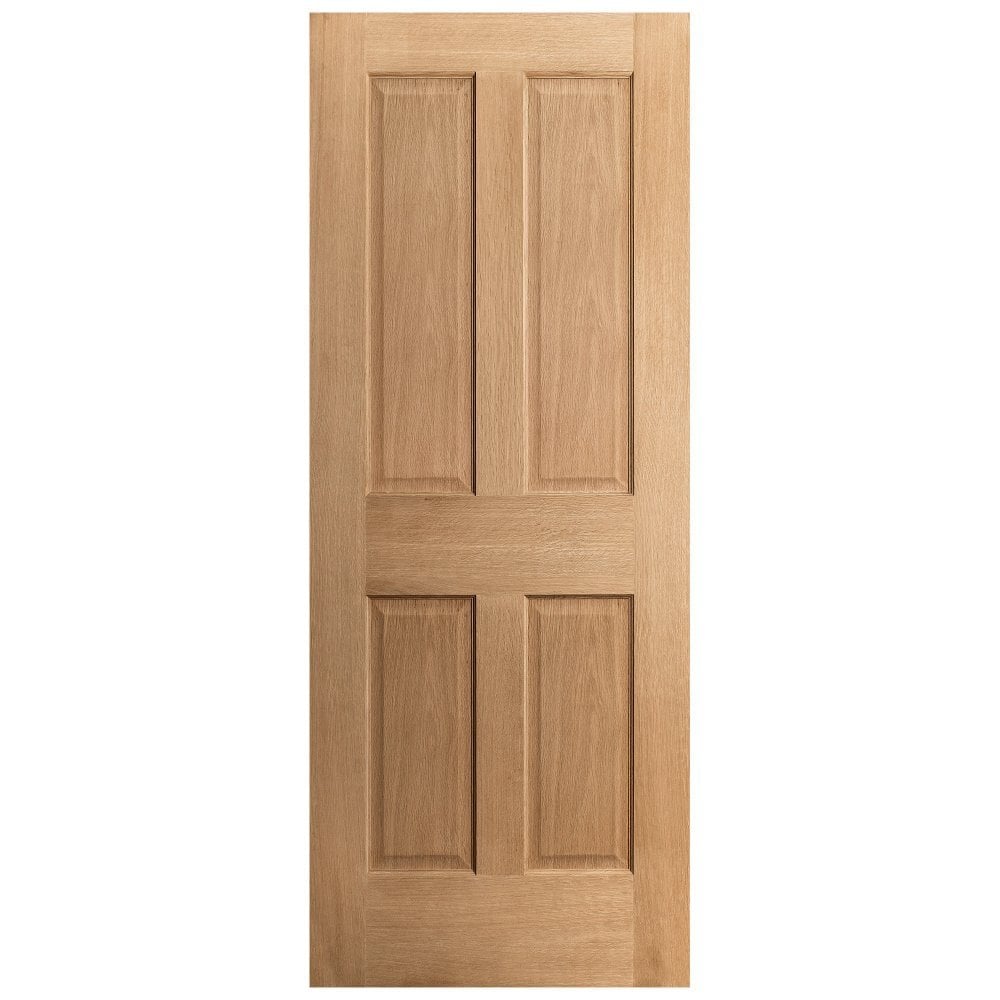 B-Grade Oak Internal Unfinished Traditional Victorian 4 Panel FD30 Fire Door (124013)