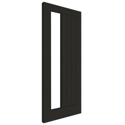 B-Grade Black Internal Fully Finished Oak Farley 1 Light Offset Clear Glass Door (124070)
