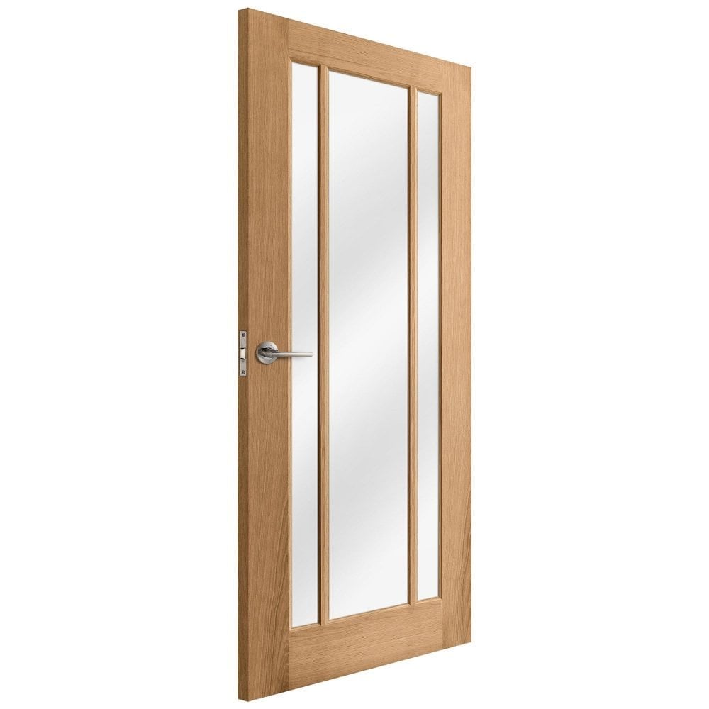 B-Grade Oak Internal Unfinished Toledo 3L Clear Glass Door (124109)