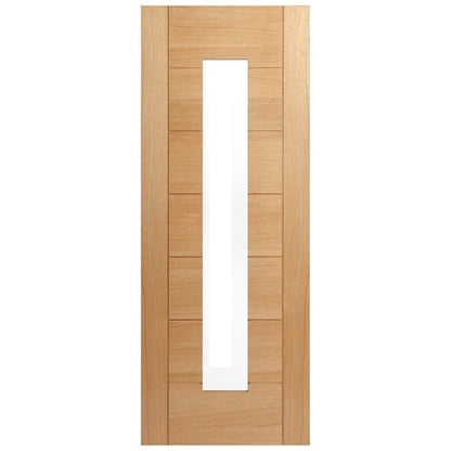 B-Grade Oak Internal Fully Finished Pedrena 1L Clear Glass Door (124112)