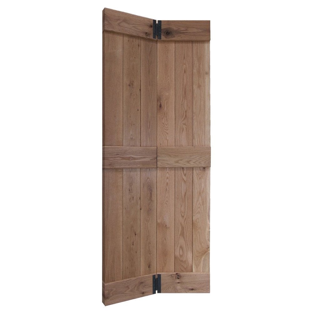 Oak Internal Unfinished Rustic Grange Solid Made-to-Measure Bi-Fold Door (124113)