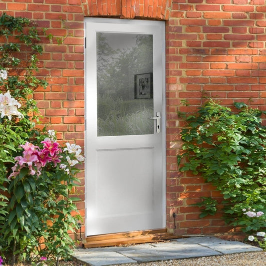 B-Grade White External Primed 2XG Clear Double Glazed Door (124119)