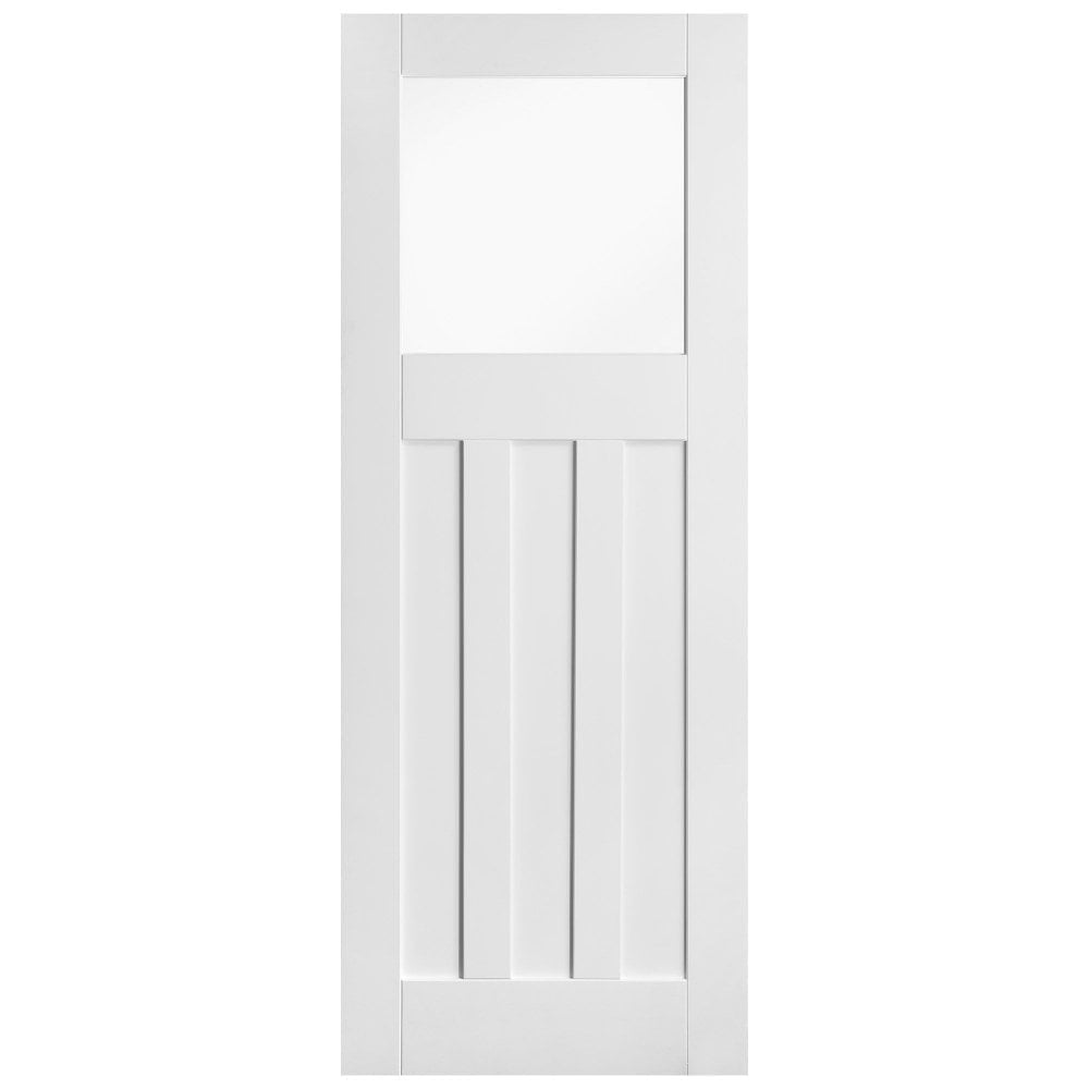 B-Grade White Internal Primed 1930's DX 1 Light Clear Glass Door (124123)