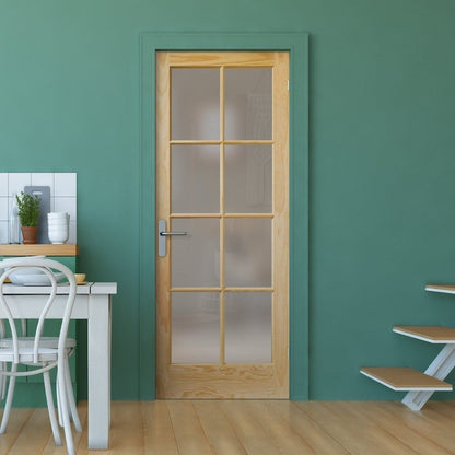 B-Grade Clear Pine Internal Unfinished SA 8 Obscure Glass Door (124125)