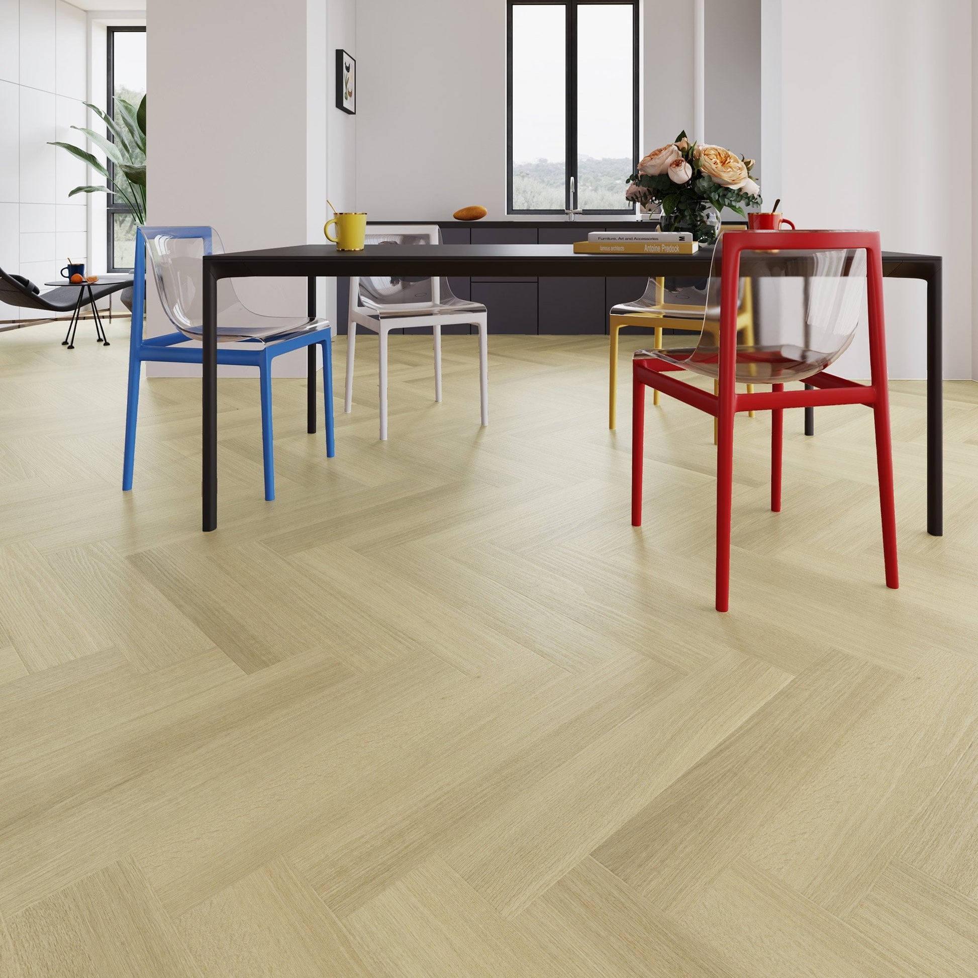 Leader-Tec | Woodstock Oak - Prime Herringbone SPC 5mm Rigid Core Vinyl Sample - CWH-3895-HB (SKU-345252)