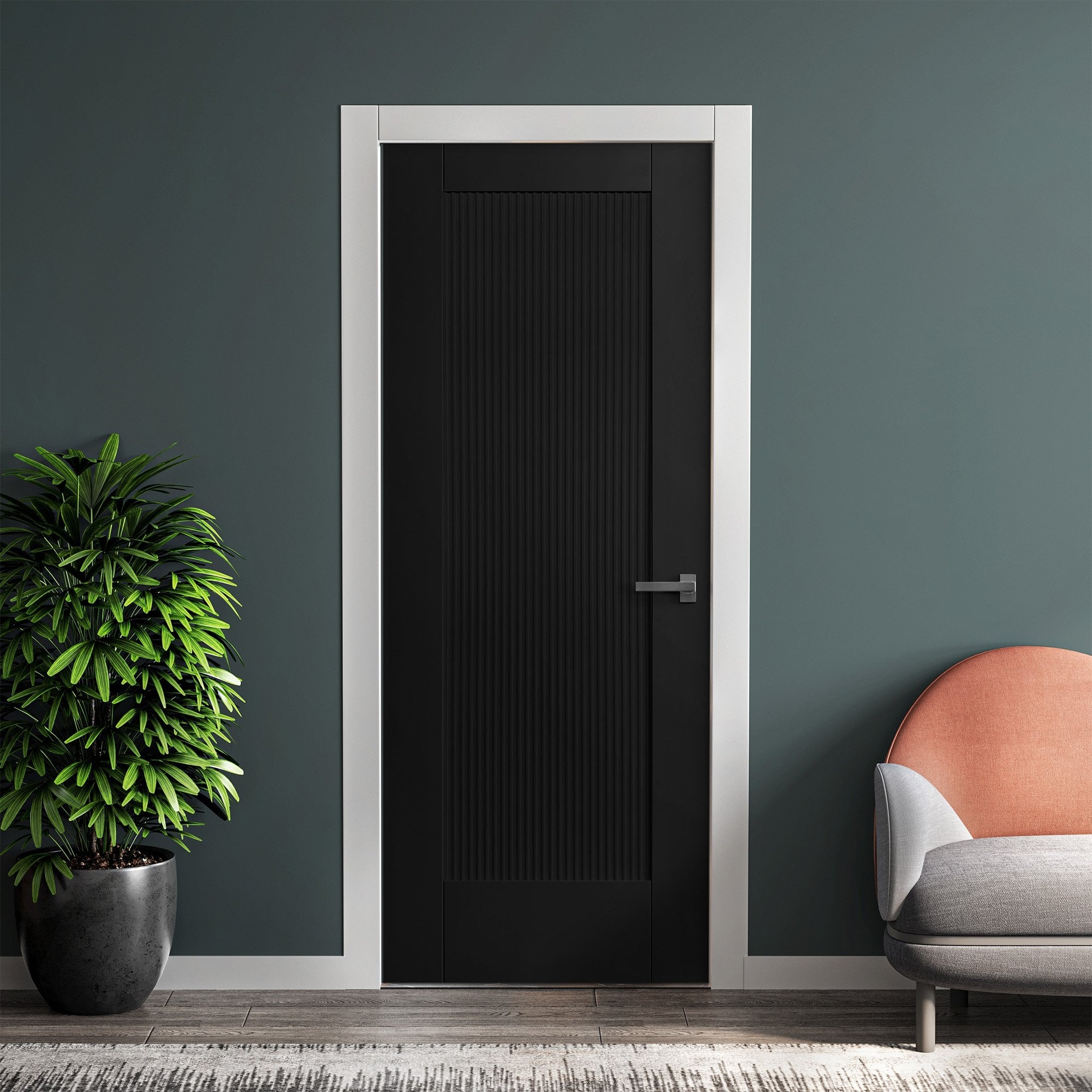 Panel Led Internal Doors Liberty Doors Black Internal Fully Finished Fluted Pattern 10 Panelled ...